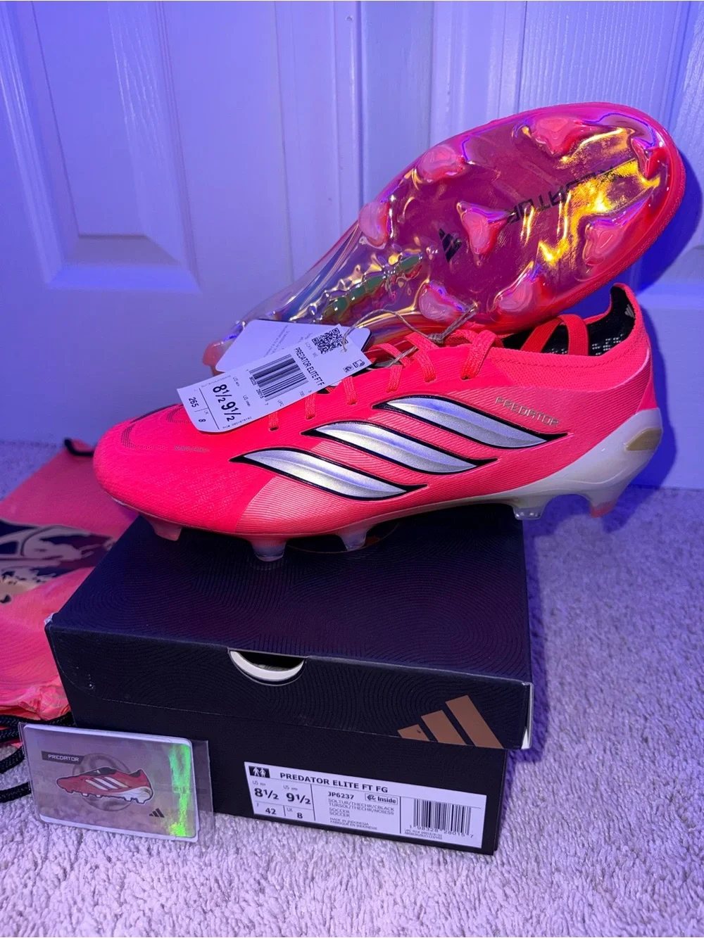 Adidas Predator Elite FT FG Firm Ground Soccer Cleats Pink Size 8.5